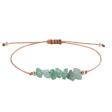 Irregular Raw Stone Woven Wax Line Bracelet - Soft Life Club