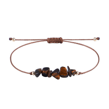 Irregular Raw Stone Woven Wax Line Bracelet - Soft Life Club