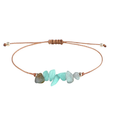 Irregular Raw Stone Woven Wax Line Bracelet - Soft Life Club