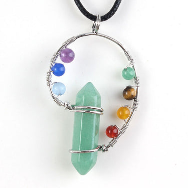 Chakra Crystal Hexagonal Column Necklace - Soft Life Club