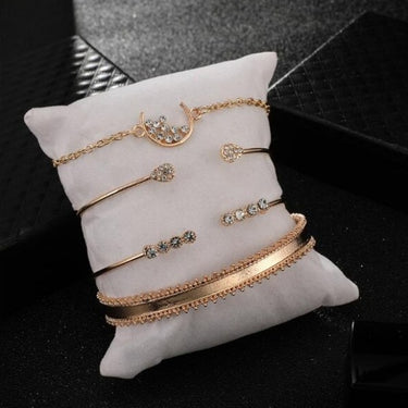 Moon  Bangle Bracelet 4 Piece Set - Soft Life Club