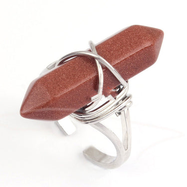 Natural Crystal Hexagon Pillar Ring