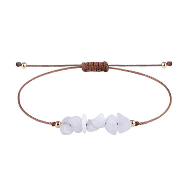 Irregular Raw Stone Woven Wax Line Bracelet - Soft Life Club