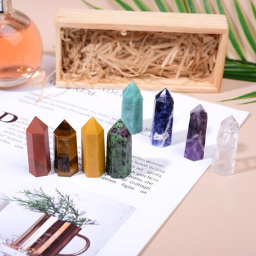 Single Pointed Column Natural Crystal Set - Soft Life Club