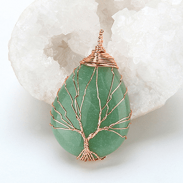 Tree of Life Drop Shaped Crystal Necklace - Soft Life Club