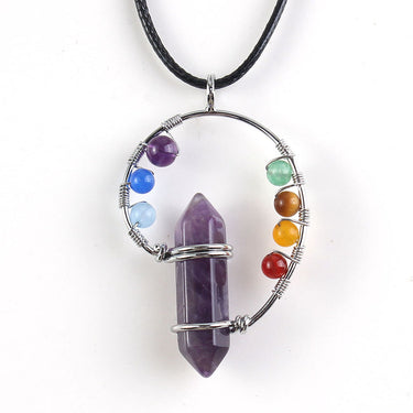 Chakra Crystal Hexagonal Column Necklace - Soft Life Club