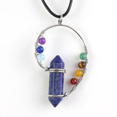 Chakra Crystal Hexagonal Column Necklace - Soft Life Club