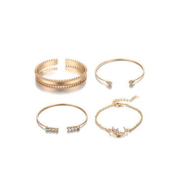 Moon  Bangle Bracelet 4 Piece Set - Soft Life Club