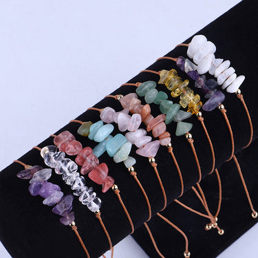 Irregular Raw Stone Woven Wax Line Bracelet - Soft Life Club