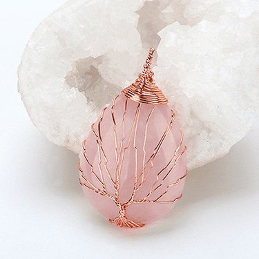 Tree of Life Drop Shaped Crystal Necklace - Soft Life Club