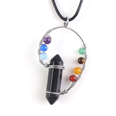 Chakra Crystal Hexagonal Column Necklace - Soft Life Club