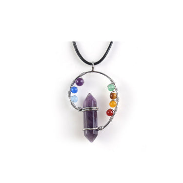 Chakra Crystal Hexagonal Column Necklace - Soft Life Club