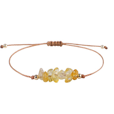 Irregular Raw Stone Woven Wax Line Bracelet - Soft Life Club