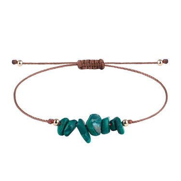 Irregular Raw Stone Woven Wax Line Bracelet - Soft Life Club