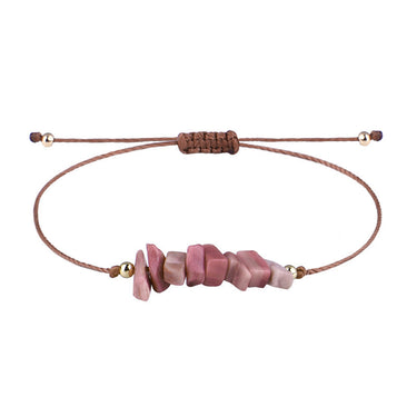 Irregular Raw Stone Woven Wax Line Bracelet - Soft Life Club