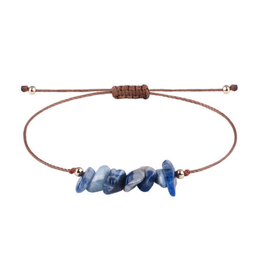 Irregular Raw Stone Woven Wax Line Bracelet - Soft Life Club