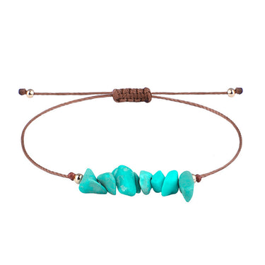 Irregular Raw Stone Woven Wax Line Bracelet - Soft Life Club