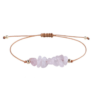 Irregular Raw Stone Woven Wax Line Bracelet - Soft Life Club