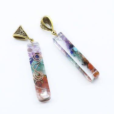 Crystal Semi-precious Stone Gravel Meditation Seven Chakra Pendant - Soft Life Club