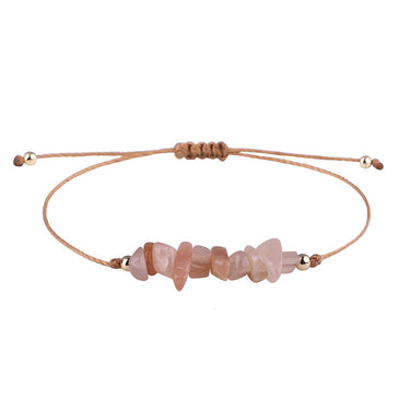 Irregular Raw Stone Woven Wax Line Bracelet - Soft Life Club