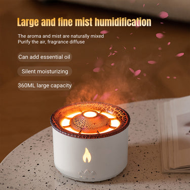 New Creative Ultrasonic Essential Oil Humidifier Volcano Aromatherapy Machine Spray Jellyfish Air Flame Humidifier Diffuser - Soft Life Club