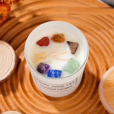 Natural Crystal Stone Aromatherapy Candle - Soft Life Club